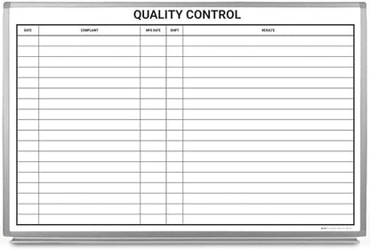 Quality Control Whiteboard 48" x 36" by CreativeSafetySupply