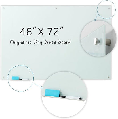 Gooderboard Glass Magnetic White Board – 72 x 48 Inches Dry Erase Frameless - Image 2