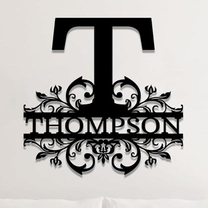 Custom Metal Signs | Personalized Monogram Name Sign | Outdoor Wall Art by AVAGift