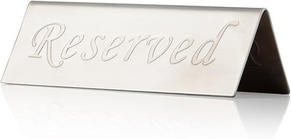 Reserved Sign - Brushed Stainless Steel Free Standing Table Top Compliance Sign - Image 4