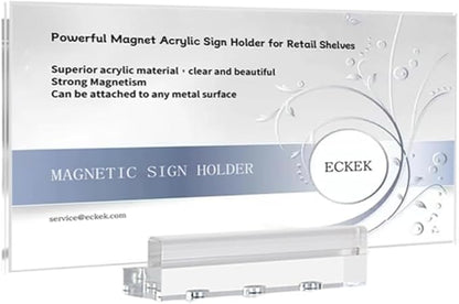 ECKEK Magnetic Sign Holder Grip Holder, Powerful Magnet, Acrylic Sign Holder by ECKEK