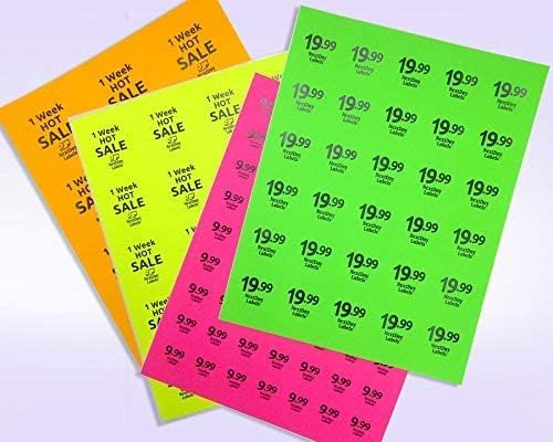 Pack of 50 Sheets, 8-1/2 x 11" Fluorescent Labels - Image 4