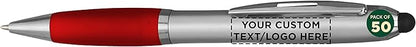 DISCOUNT PROMOS Custom Stylus Ballpoint Pens Set of 50, Personalized Bulk Pack by DISCOUNTPROMOS
