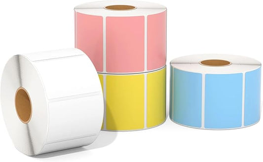 MUNBYN 2.25"x1.25" Thermal Sticker Labels, Color Self-Adhesive Barcode Label by MUNBYN