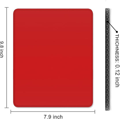 Auhoahsil Red Mouse Pad, 12 x 10 Inch Square Mousepad, 3mm Thick Rubber Mouse - Image 7
