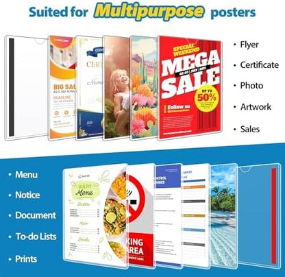 Magnetic Sign Holder Wall Mount 8.5 x 11, Plastic Door Display Frame - Image 7