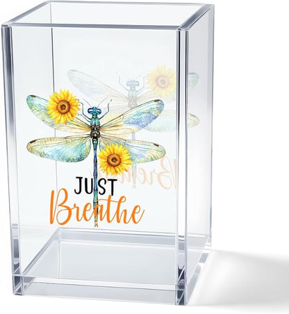 Vgrti Just Breathe Acrylic Cosmetic Pencil Pen Holder Cup, Inspirational by Unknown