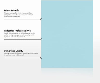 LUXPaper 8.5" x 11" Paper | Letter Size | Pastel Blue | 60lb. Text | 250 Qty - Image 9