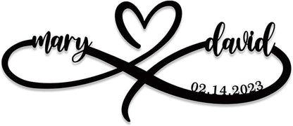 Personalized Valentine's Day Gift, Infinity Heart Wall Decor, Personalized by ENFODREAM