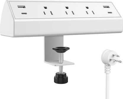 Desk Clamp Power Strip, 40W Fast Charging Station, Desktop Mount Surge Protector by Jgstkcity