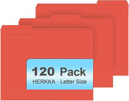 File Folder, HERKKA 120 Pack 1/3 Cut Tab File Folders, File Folders Great by HERKKA