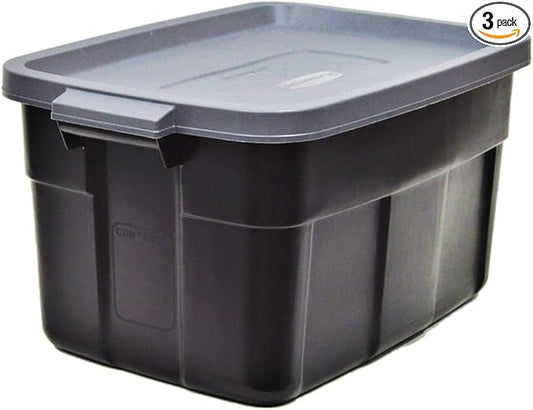 Rubbermaid Garage Storage Bins Black Plastic Stackable Storage by Rubbermaid