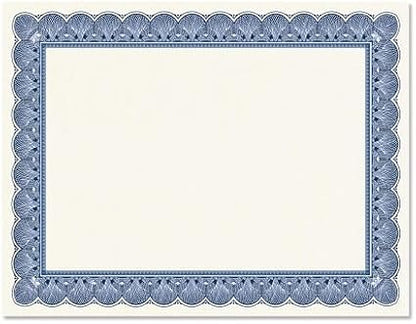 Elite Blue & White Parchment Certificate Papers by Fine+Stationery