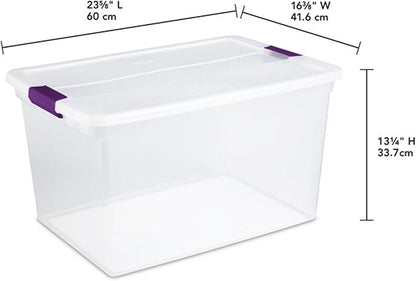 Sterilite 24-Pack 66 Quart ClearView Latch Box, Stackable Organizer Bins - Image 3