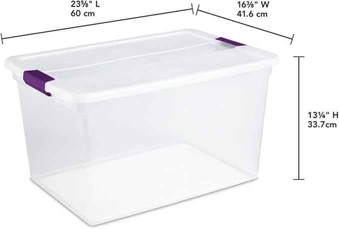 Sterilite 6-Pack Plastic Storage Bin w/ Latch Lid, 66 Qt - Image 3