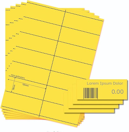 OfficeGear Yellow Shelf Edge Labels 14-up 38x105mm Printable A4 Perforated by OfficeGear