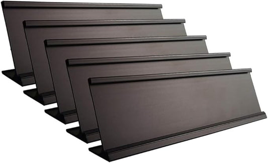 2" x 10" Aluminum Desk Name Plate Holder, Office Business Desk Sign Holder by Icomecn