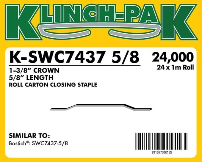 Klinch-Pak K-SWC7437-5/8, 5/8" Leg by 1-3/8" Roll Staples, 000 per Package - Image 2