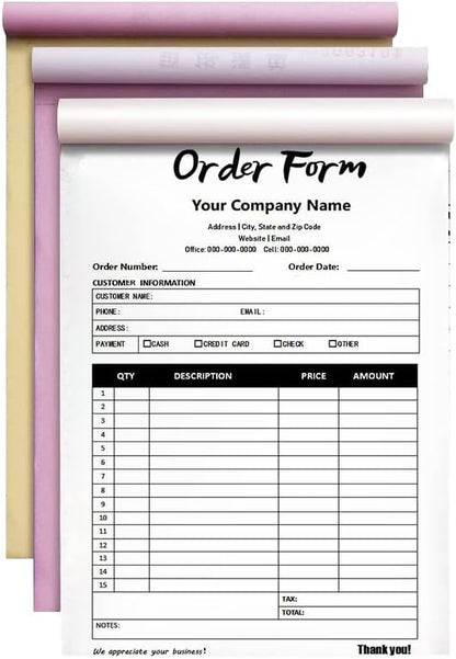 Personalized Invoice Book Custom 2 Part/3 Part Receipt Book Quote Estimate by BFHEFGSUU