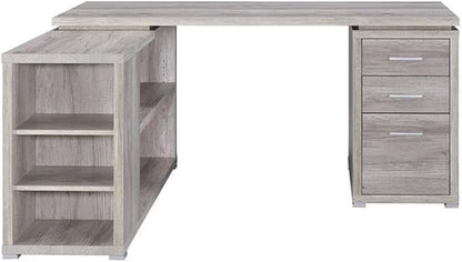 Pemberly Row L Shape Corner Storage Desk in Grey Driftwood, Letter/Legal File - Image 4