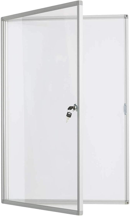 BIBOC 36x24 Inches Lockable Bulletin Boards White Board Frame Enclosed Display by BIBOCOFFIC