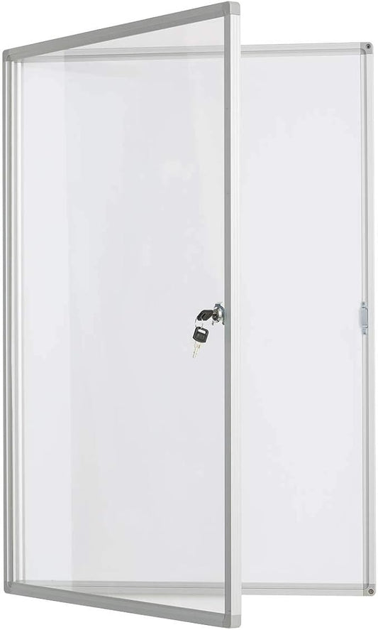 BIBOC 36x24 Inches Lockable Bulletin Boards White Board Frame Enclosed Display by BIBOCOFFIC