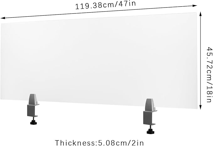Desk Divider, Acrylic Desk Privacy Panels, Privacy Desk Screen, Frosted Acrylic - Image 3