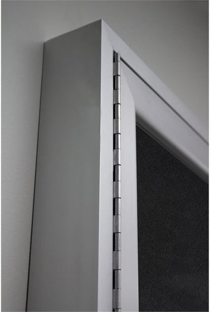 Ghent 48" x 72" 3-Door indoor Enclosed Recycled Rubber Bulletin Board, Shatter - Image 2
