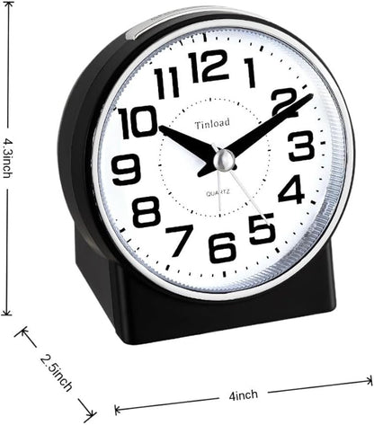 Tinload 4.3" No Ticking Analog Alarm Clock, Silent Readable - Image 3