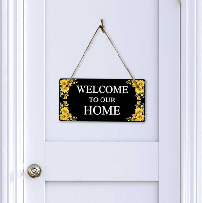 Signs ByLITA Sunflower Corners Black Background Personalized Hanging Wall or - Image 6