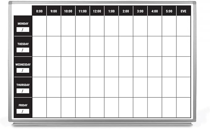 Work Week Dry-Erase Scheduling Whiteboard 36" x 24" by CreativeSafetySupply