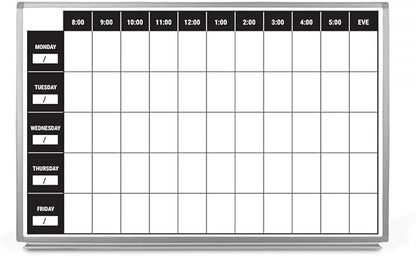 Work Week Dry-Erase Scheduling Whiteboard 36" x 24" by CreativeSafetySupply