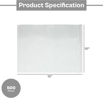 PSBM 500 PCS 10 x 12 Inch Clear Blank Packing List Envelopes, Shipping - Image 3