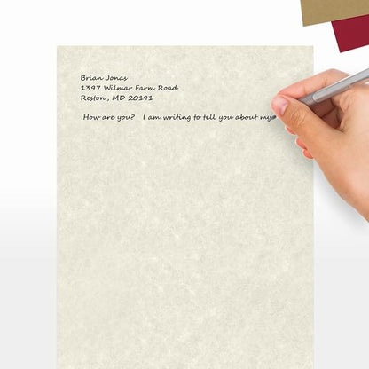 LUXPaper 8.5" x 11" Paper | Letter Size | Cream Parchment | 60lb. Text | 50 Qty - Image 5