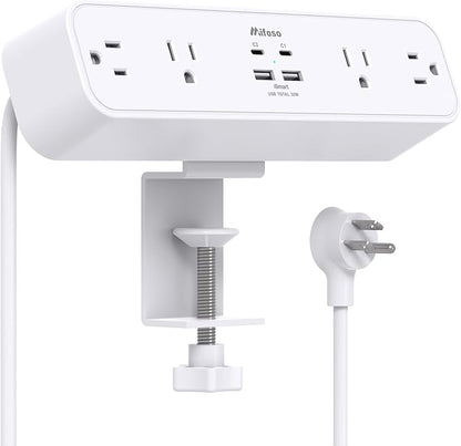 PD30W Desk Clamp Power Strip, Desktop Mount Surge Protector, Fast Charging by Mifaso