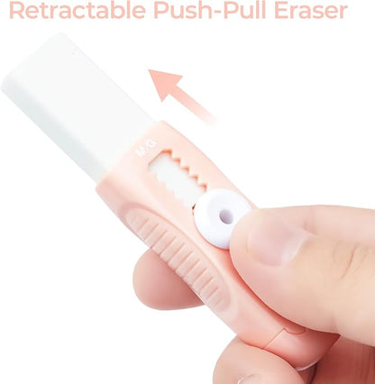 M&G 4 Pack Pencil Erasers Sliding Retractable Eraser, Soft Cute Erasers Push - Image 2