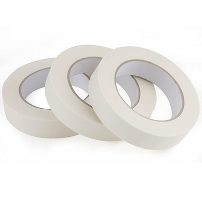 Lichamp Masking Tape 1 inch, 3 Pack General Purpose Beige White Masking Tape by Lichamp