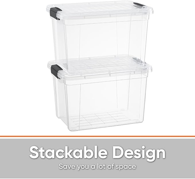 Superio Storage Bins with Lids- 2 Pack, 2.5 Qt Clear Boxes - Image 3