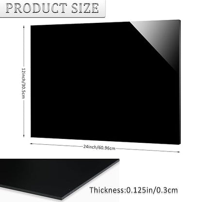 2 Pieces Black Acrylic Sheet, 18 x 24 Inch 1/8 Inch Thick, Home Decor, Display - Image 2