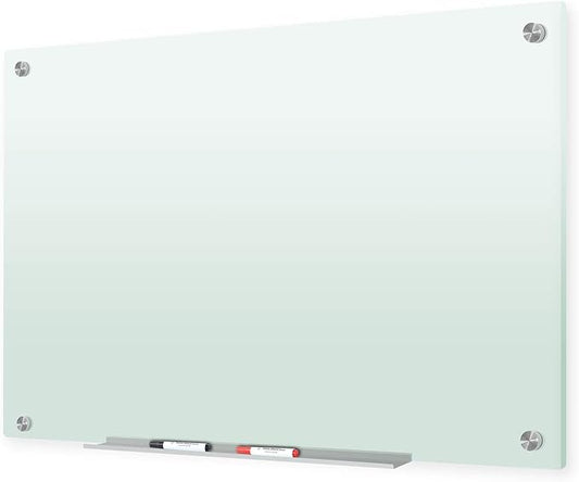 J&J worldwide Glass Whiteboard 47 x 35, Frosted Glass Dry Erase Board by JJworldwide