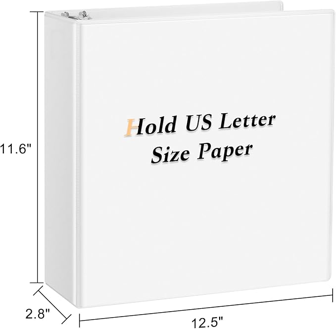 CIXILDTS 2 Inch D Ring Binders, 3 Ring Binder Fit US Letter Size Paper - Image 2