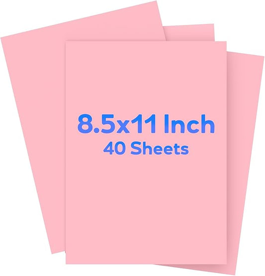 Pink Cardstock 8.5 x 11, Valentine's Day Colored Cardstock Paper, Printer Paper by WelcometoVishoitty