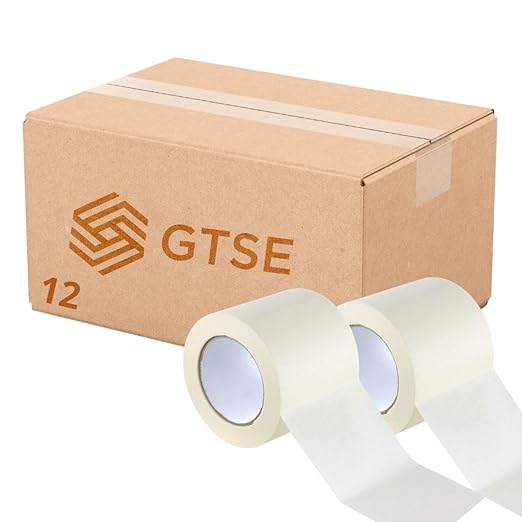 GTSE Extra Wide Masking Tape, Bulk Contractors Pack, 4 inch x 55 Yards by GTSE