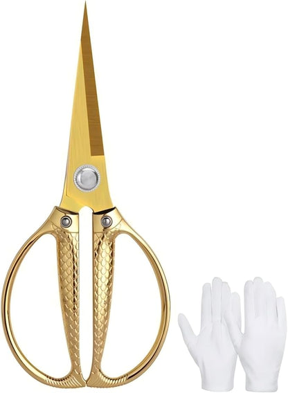 Large Ribbon Cutting Scissors, Heavy duty gold stainless steel scissors by Unknown