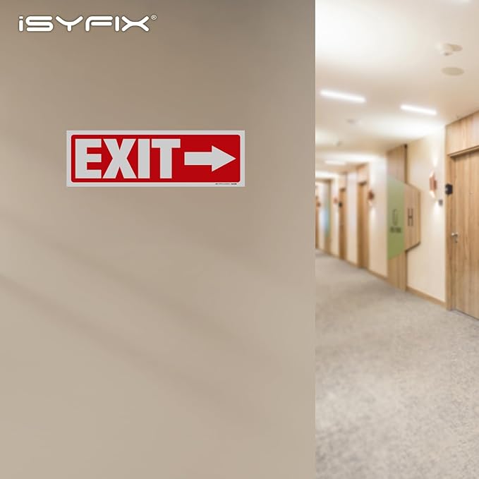 iSYFIX Exit Signs Stickers 6 Pack 12x4 Inch - Image 7