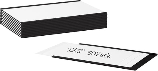 Realth C Channel Magnetic Label Holders 50 Pack 2'' x 5'' by Realth