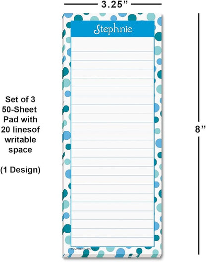 Current Zippy Dots Personalized Notepads – Set of 3, 50-Sheet Lined Paper Pads - Image 2
