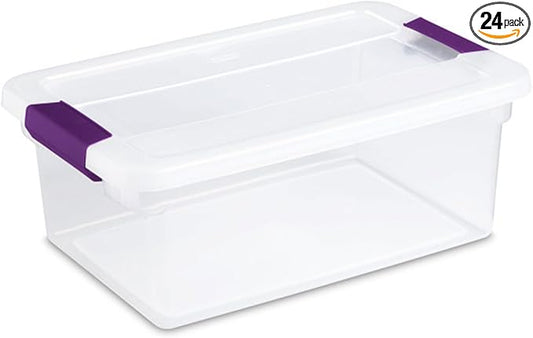 Sterilite 24-Pack ClearView Latch Box, Stackable Storage Organizer Bins by Sterilite