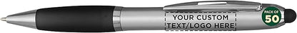 DISCOUNT PROMOS Custom Stylus Ballpoint Pens Set of 50, Personalized Bulk Pack by DISCOUNTPROMOS