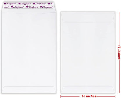 Bonfasvo 300 Pack 10x13 White Catalog Envelopes Peel & Seal Security Mailing - Image 2
